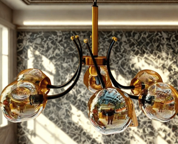 Modern Gold Glass Bubble Chandelier - Image 2