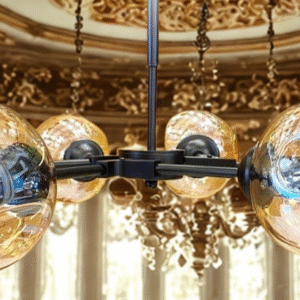Contemporary Bulb Hanging Light – Gold & Black