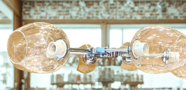 Contemporary Bulb Hanging Light – Gold & Black - Image 2