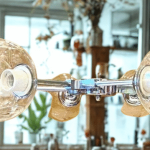 Contemporary Bulb Hanging Light – Gold & Black